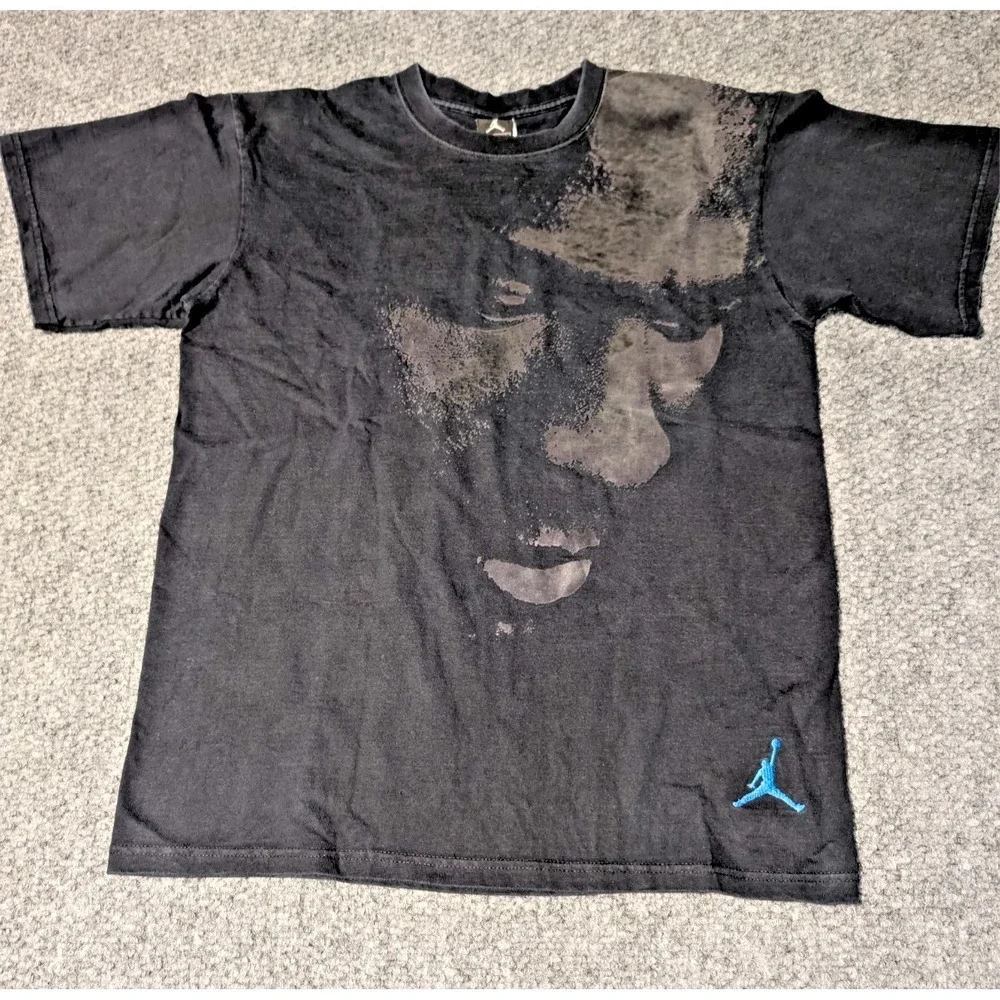 Vintage Jordan Michael Jordan Black Graphic T-shirt Size Large Big Face